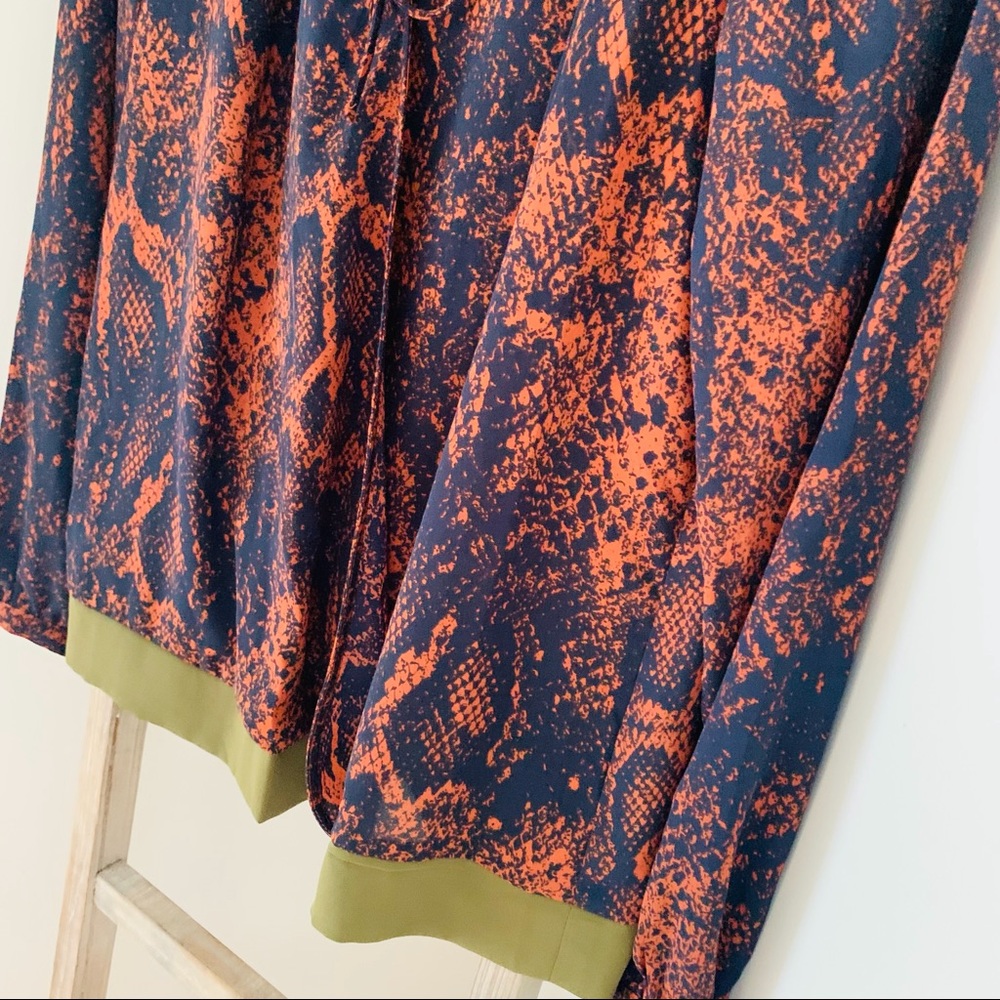 Cabi 101 Python Print Border Wrap Blouse, Medium - image 7